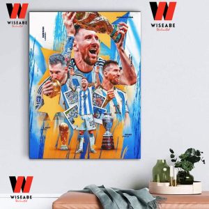 Cheap Argentina Team Goat Messi Poster Wall Art, Argentina Campeon Del Mundo 2022 Poster