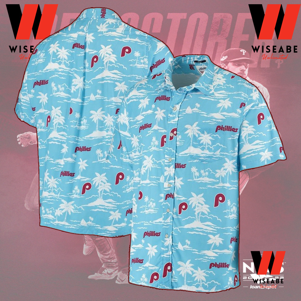 Light Blue Philadelphia Phillies Hawaiian Shirt