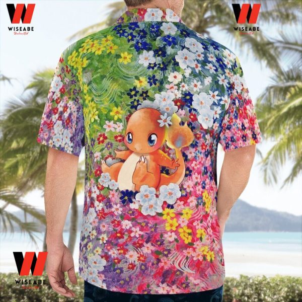 Cheap Charmander Playing With Summer Flowers  Pokemon Hawaiian Shirt, Charmander Shirt