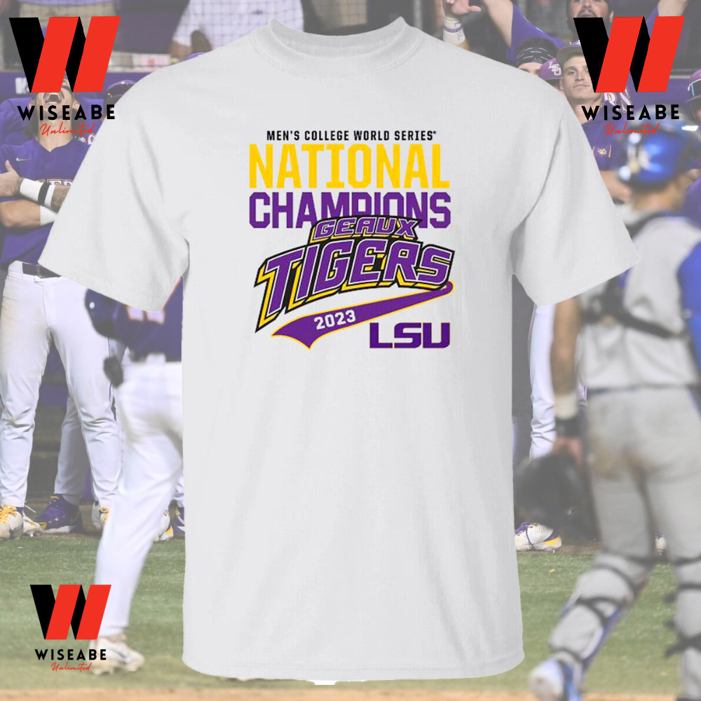 LSU Tigers Baseball 2023 Men College World Series Champions Baseball Jersey  -  Worldwide Shipping