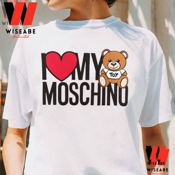 Cheap I Love Moschino Teddy Bear T Shirt, Moschino T Shirt Women