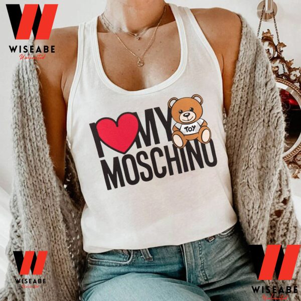 Cheap I Love Moschino Teddy Bear T Shirt, Moschino T Shirt Women