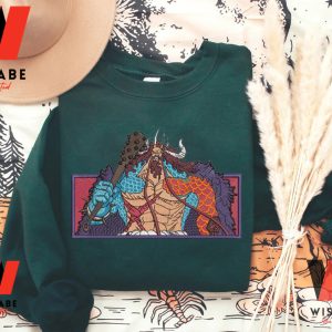 Cheap Kaido In Wano One Piece Embroidered Hoodie, Anime Embroidered Sweatshirt
