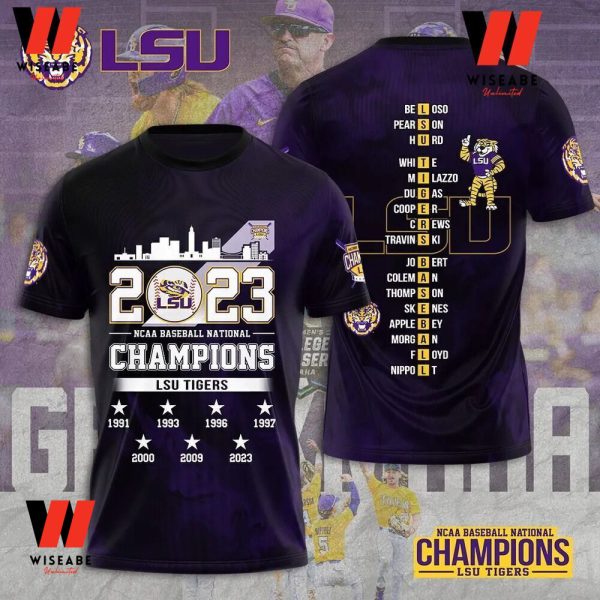 Cheap NCAA 2023 Player List Lsu Baseball National Championship  Shirt