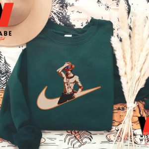 Cheap Portgas D Ace One Piece Nike Anime Embroidered Sweatshirt, Nike Embroidered Crewneck Sweatshirt