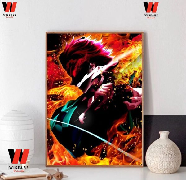 Cheap Sun Breathing Tanjiro Demon Slayer Poster Wall Art Decor