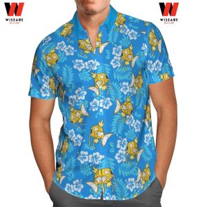 Cheap Tropical Flowers Blue Kasukarp Pokemon Hawaiian Shirt, Pokemon Button Up Shirt