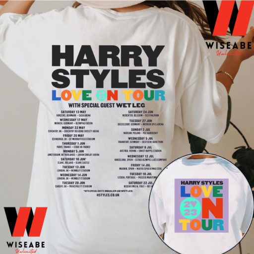Hot Harry Styles Love On Tour 2023 Schedule Two Side T Shirt, Harry Styles Merchandise