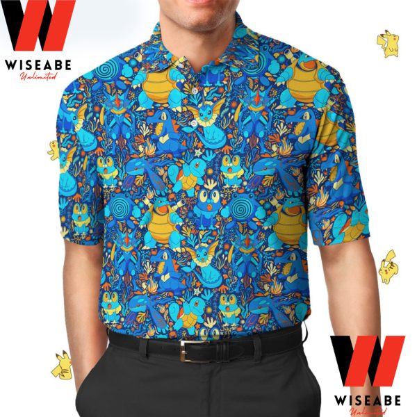 Cheap Blue Pokemon Polo Shirt, Pokemon Collared Shirt