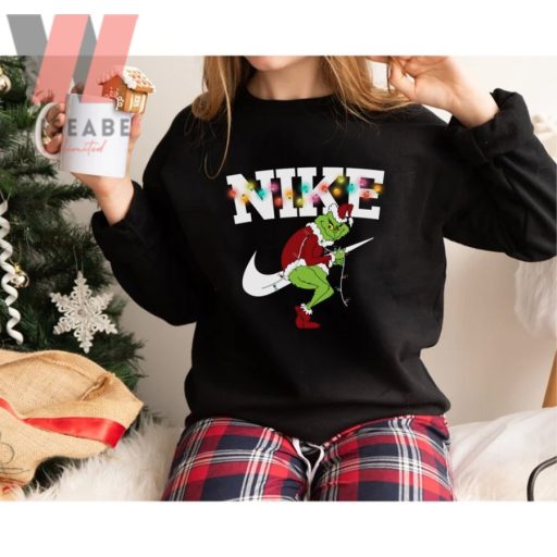 Funny Christmas Nike And The Grinch Sweatshirt - Wiseabe Apparels