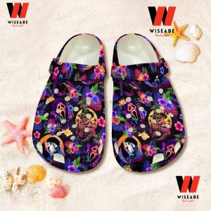 Floral Horror Characters Halloween Crocs, Halloween Gifts For Adults