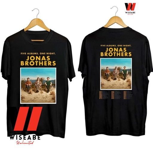 Vintage Pop Rock Band Jonas Brothers Five Album One Night Tour 2023 Shirt