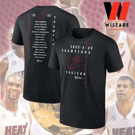 Cheap NBA Playoffs 2023 Player List Miami Heat Eastern Conference Champions Shirt Mens