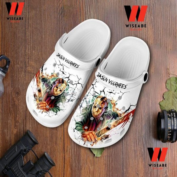 Horror Jason Voorhees Halloween Crocs, Halloween Gifts For Adults