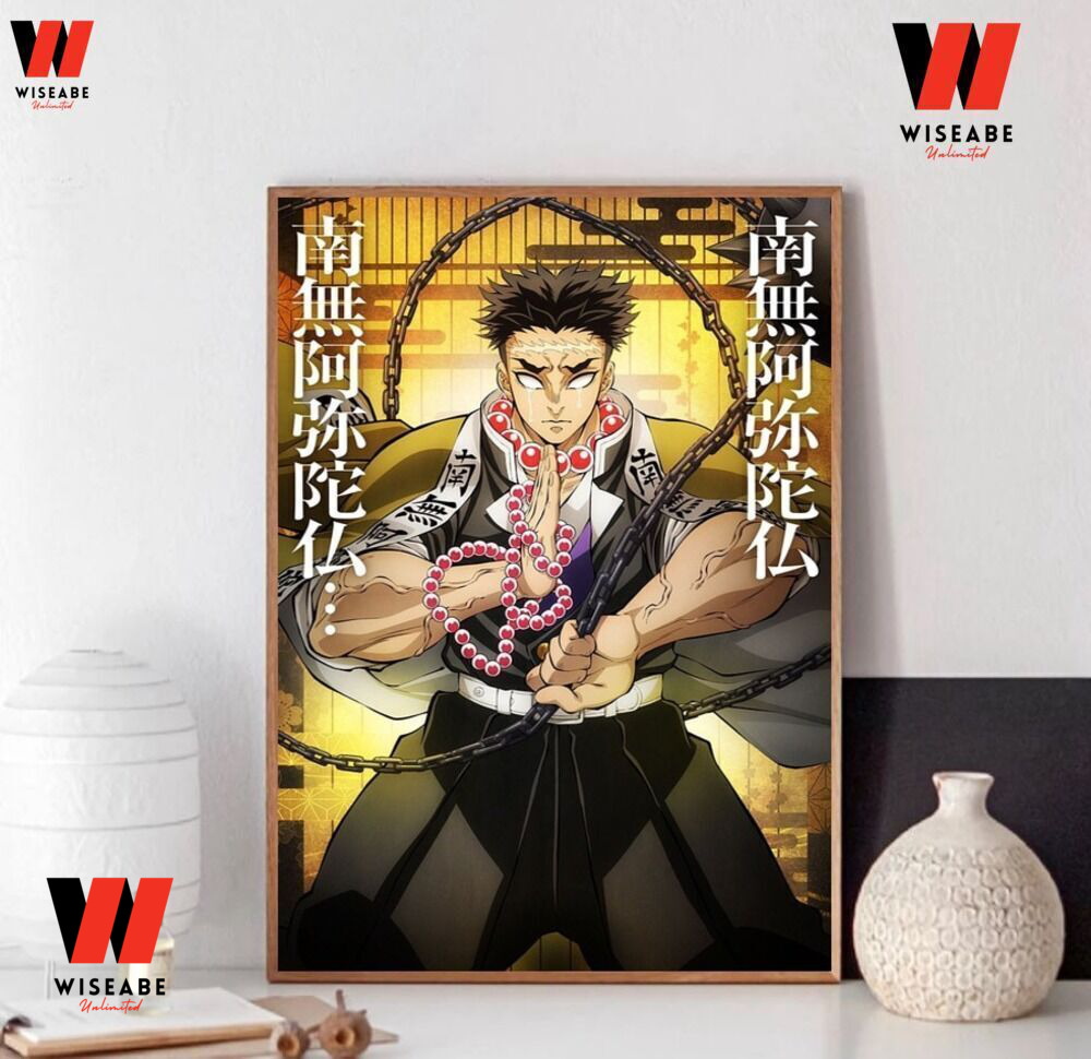 Hot Demon Slayer Hashira Training Arc Stone Breathing Gyomei Himejima Poster, Demon Slayer Poster