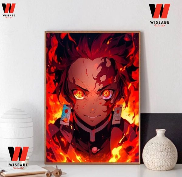 Hot Demon Slayer Sun Breathing Tanjiro Poster, Demon Slayer Poster