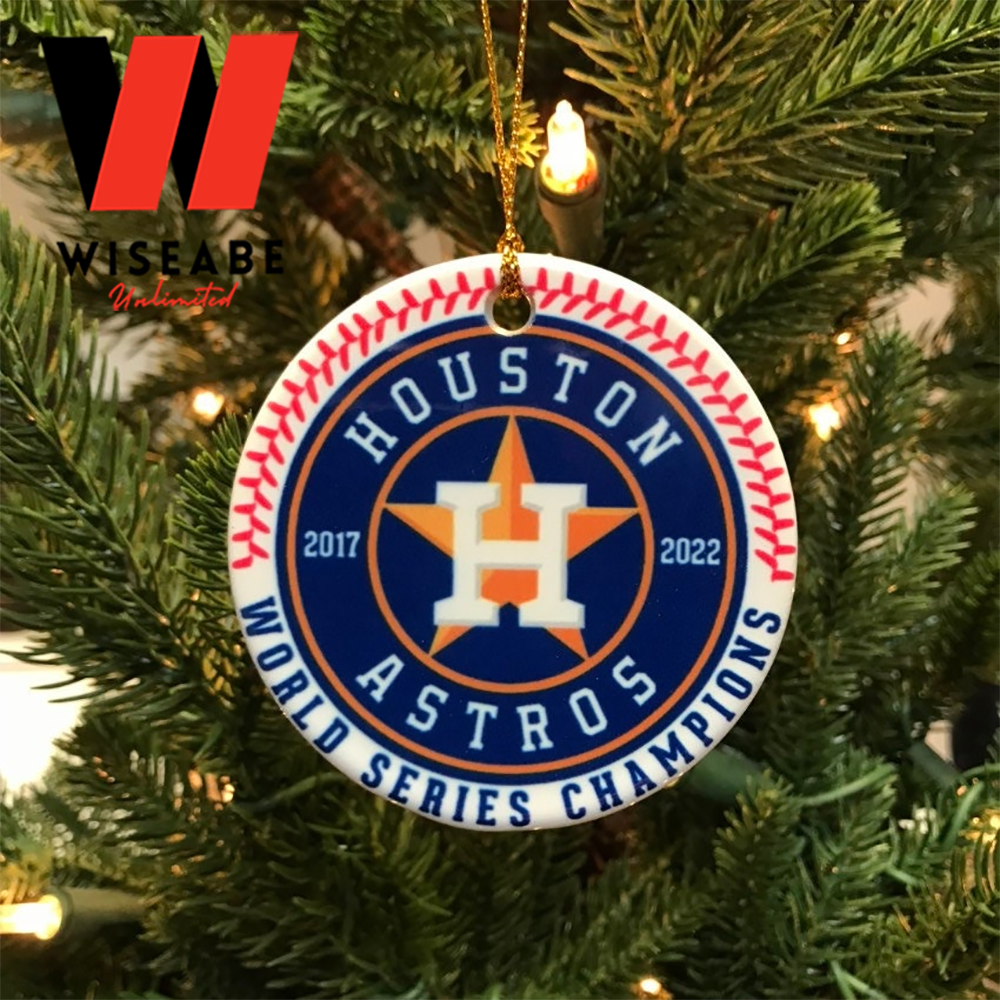  Astros Throwback Jersey Ceramic Christmas Ornament