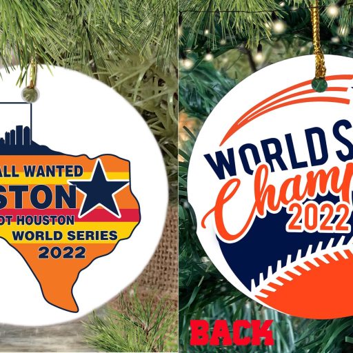  Astros Throwback Jersey Ceramic Christmas Ornament