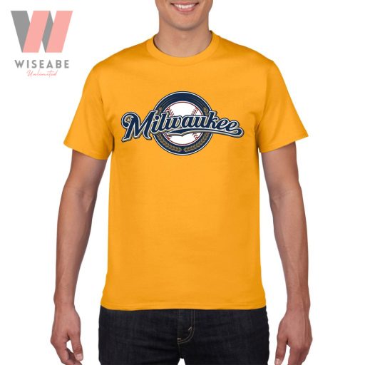 Unique Logo Of Milwaukee MLB Yellow Brewers T Shirt