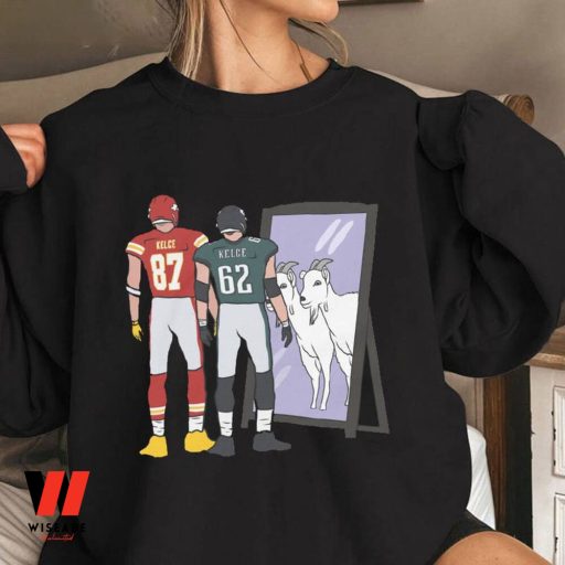 Kelce Brothers Football Travis and Jason Kelce Mirror Goat Super Bowl LVII Sweatshirt