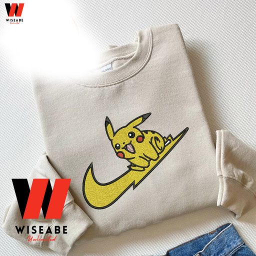 Cute Nike Pokemon Pikachu Embroidered Sweatshirt