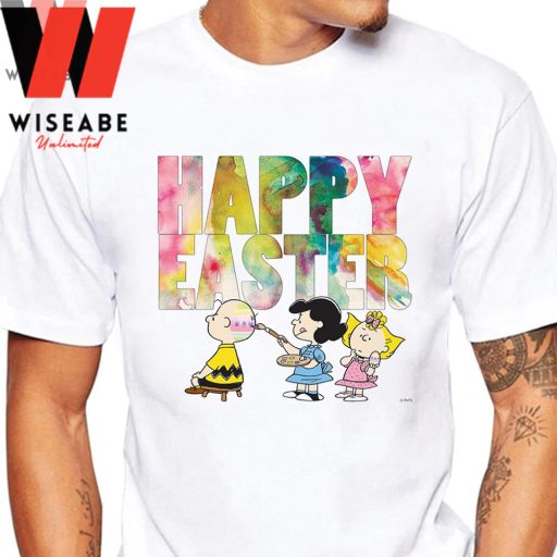 Cheap Snoopy Charlie Brown Happy Easter Shirt, Easter Gifts For Him