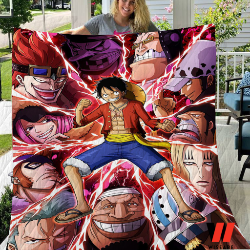 Luffy And Captain Pirates One Piece Anime Blanket, One Piece Merchandise