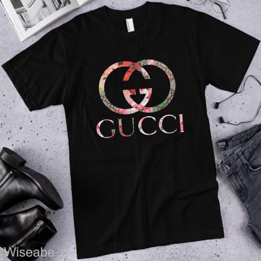 Gucci Floral Logo T-Shirt, Cheap Gucci Shirt For Women