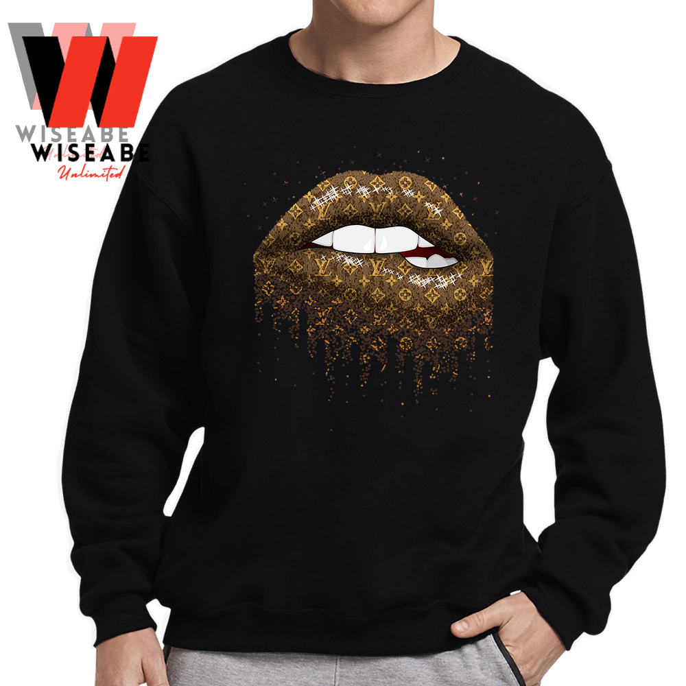 Cheap Lips Dripping Louis Vuitton T Shirt Womens, Black And White Louis  Vuitton Shirt - Allsoymade
