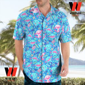 Cheap Blue Wooper Pokemon Hawaiian Shirt, Pokemon Gifts For Adults