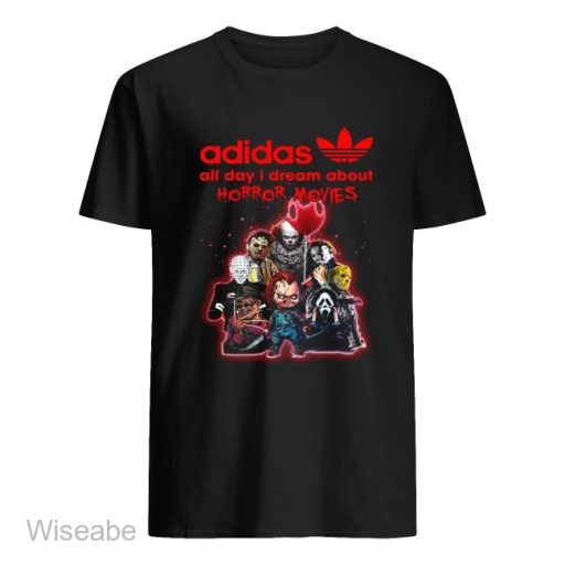 Adidas all day i dream about horror movies T-Shirt, Cheap Adidas shirts