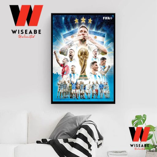 Hot Lionel Messi And Argentina Cup Champions 2022 Poster