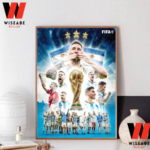 Hot Lionel Messi And Argentina Cup Champions 2022 Poster