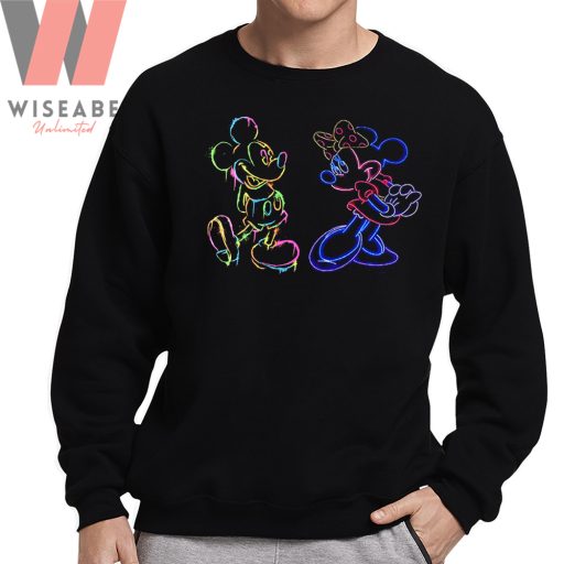 Unique Disney Light Patterns Mickey And Minnie Disney Halloween Sweatshirt