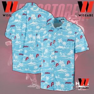 Cheap Blue Beach Philadelphia Phillies Hawaiian Shirt