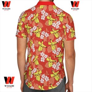 Cheap Tropical Floral Pattern Pikachu Pokemon  Button Up Shirt, Pokemon Hawaiian Shirt