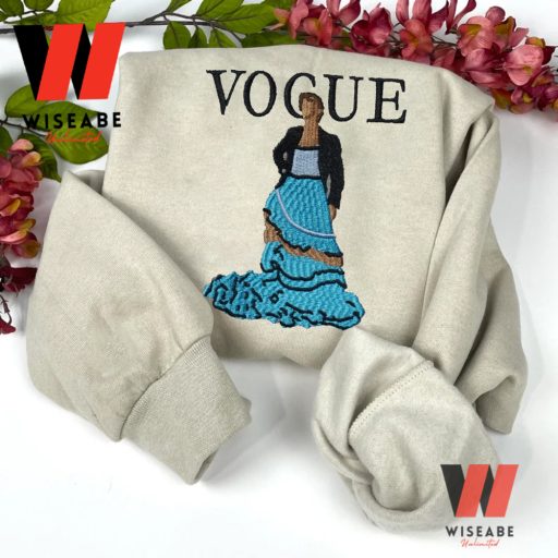 Hot Vogue Harry Styles In Dress Embroidered Sweatshirt