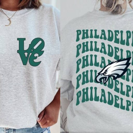 Retro Philadelphia Eagles Love Football Crewneck Sweatshirt