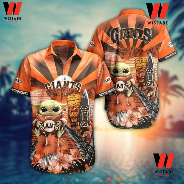 Orange Tropical Baby Yoda MLB Baseball San Francisco Giants Hawaiian Shirt, Sf Giants Shirt Mens