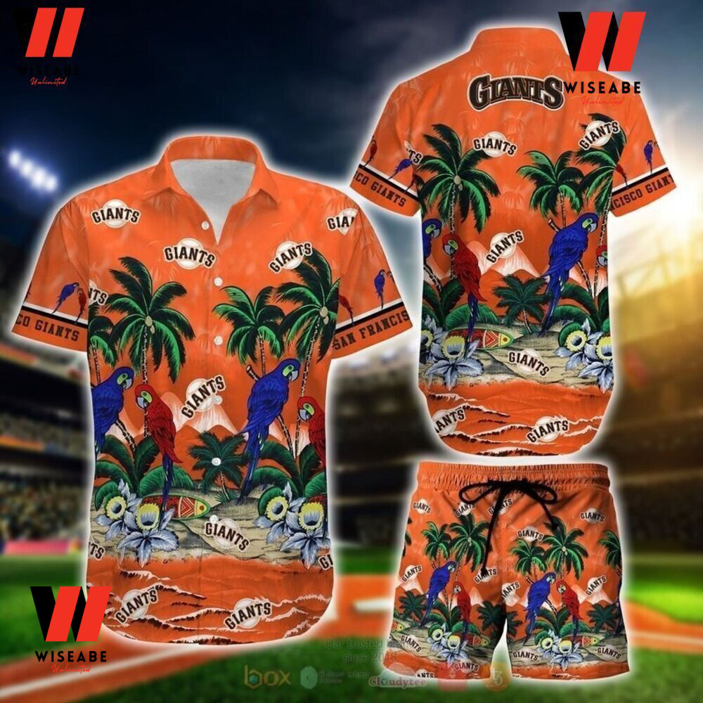 Orange Tropical Florish MLB Baseball San Francisco Giants Hawaiian