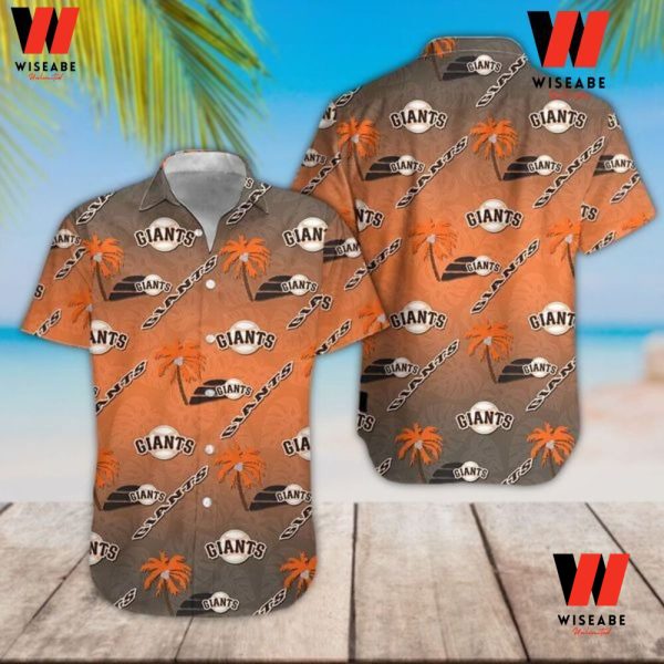 Orange Tropical Cononut Trees MLB Baseball San Francisco Giants Hawaiian Shirt , Sf Giants Shirt Mens