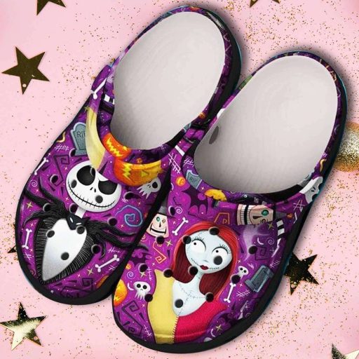 Best Jack Skellington and Sally Purple Halloween Disney Crocs