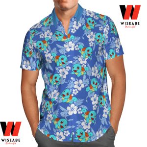 Cheap Tropical Flowers Squirtle Pokemon Hawaiian Shirt, Squirtle Shirt