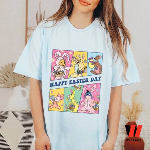 Retro Bunny Eggs Winnie The Pooh Disney Easter Shirt, Cheap Easter Gifts