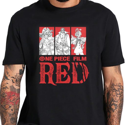 Unique Luffy Uta And Red Haired Shanks One Piece Film Red Shirt