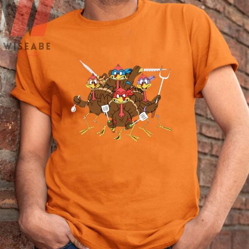 Funny Family Thanksgiving Ninja Turkeys T Shirt