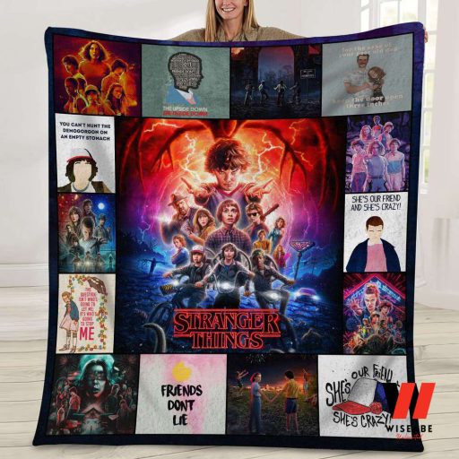 Cheap Netflix Series Stranger Things Fleece Blanket, Stranger Things Christmas Gifts