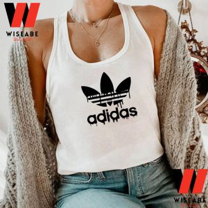 Cheap White Trefoil Dripping Adidas Logo T Shirt, Adidas Shirts Women