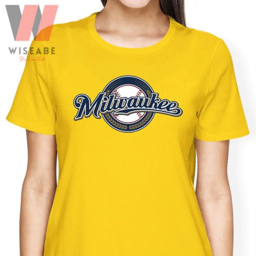 Unique Logo Of Milwaukee MLB Yellow Brewers T Shirt