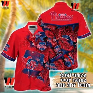 Cheap Tropical Leaves Phialadelphia Phillies Hawaiian Shirt, Phillies Shirt Mens